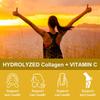 Bcuelov hydrolysiertes Kollagen Vitamin C Kapseln Kollagenpeptide kombiniert mit Vitamin C in USP-Qualität zum Schutz der Haut-, Haar- und Nagelgesundheit