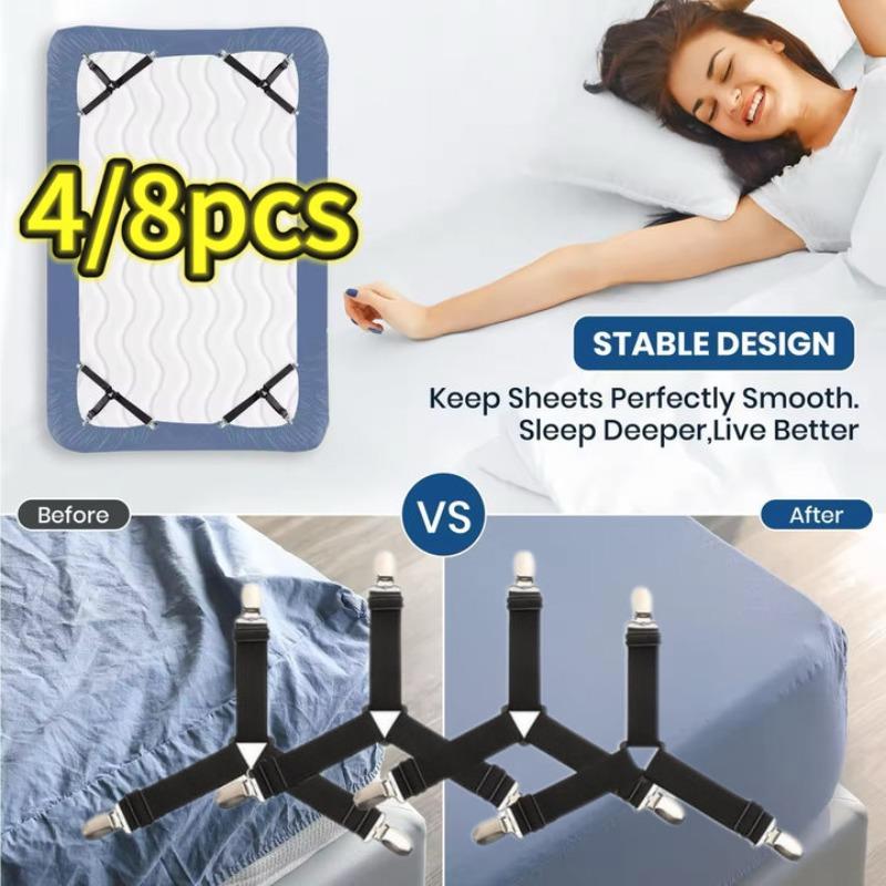 Adjustable Bed Sheet Grippers Belt Fastener Bed Sheet Clips Mattress Cover Blankets Quilt Holder Organize Gadgets