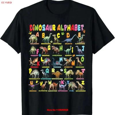Types of Dinosaurs Alphabet A Z ABC Dino Boys Kids Girls T S Shirt Vintage Washed Graphic Fashion Stretched Streetwear Soft