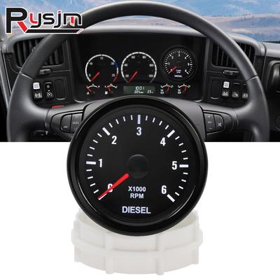 Für 12V Dieselauto 1-20 Zylinder 6000 U/min Drehzahlmesser 52mm Tacho Drehzahlmesser Mit Weißer Hintergrundbeleuchtung Automobilinstrumente