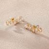 14K Gold Zircon Inlaid Full Diamond Earrings for Women - Luxurious, Simple, Exquisite