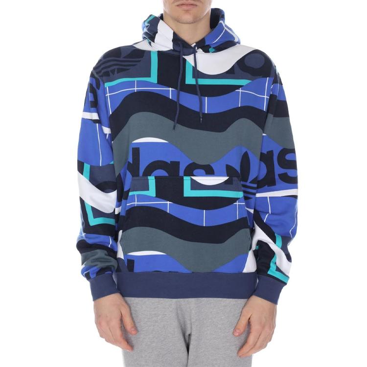 adidas Originals Catalogue Aop Hdy Sweat à capuche de sport Homme Hauts Tech-Indigo FM1569