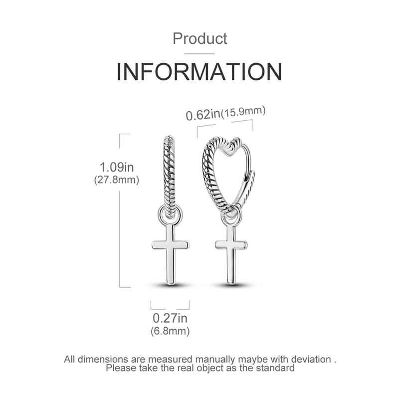 925 Sterling Copper Heart Snake Bone Pattern Cross Shell Zircon Four-pointed Star Earrings for Women Earring Fine Zircon Gifts