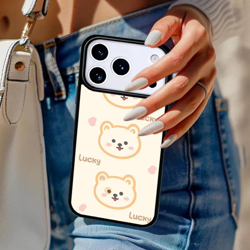 Kawaii Cute Bears Korean Animal Phone Case For iPhone 17 Air 14 15 13 12 Max Cover For Apple 14 15 16 16e 11 Pro Max Plus