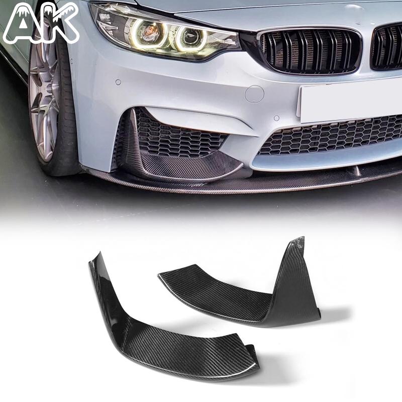 For BMW F80 M3 F82 F83 M4 2015-2019 Real Carbon Fiber Car Bumper Splitters Lip Panel Cover Trim Car Accessories