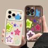 Shockproof Phone Case For iPhone 17 Pro Max Blended Colorful Stars Pattern Silicone Cover For iPhone 16 Pro Max Cover iPhone 15 14 13 12 11 16E