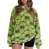 Women's Fleece Hoodie Long-Sleeve Round  Neck Casual Comfortable Loose-Fit Lightweight Women's Hoodie