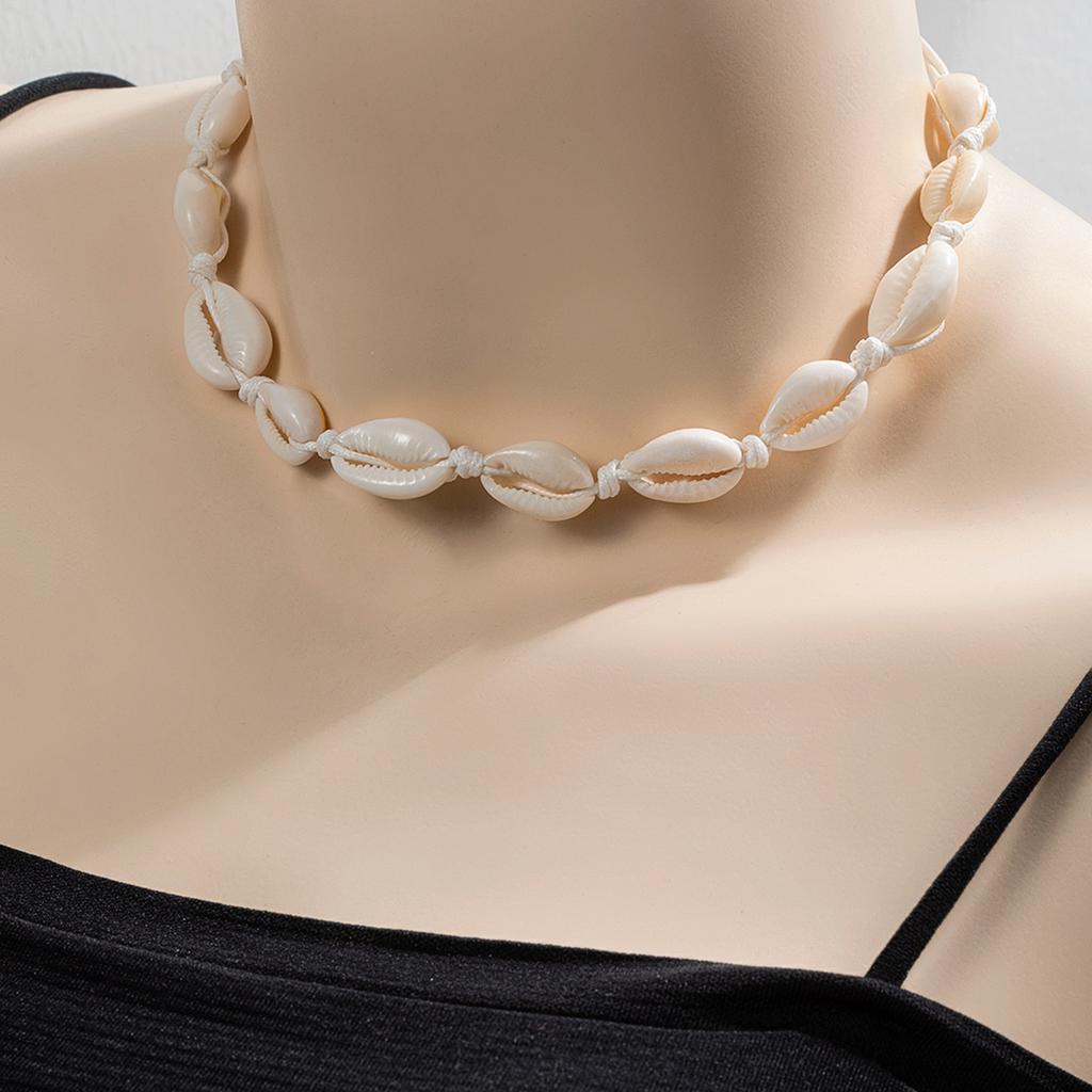 Fashion Classic Shell Beaded Necklace Personalized Casual Unisex Collar Chain Jewelry Gift Clothing Accessories