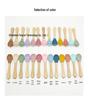 Child's Wooden Handle Silicone Fork & Spoon Set for Learning to Eat