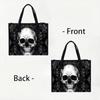 Gothic Skull Pattern Tote Bag Daily Use Portable Shoulder Bag Stylish Punk Casual Handbag