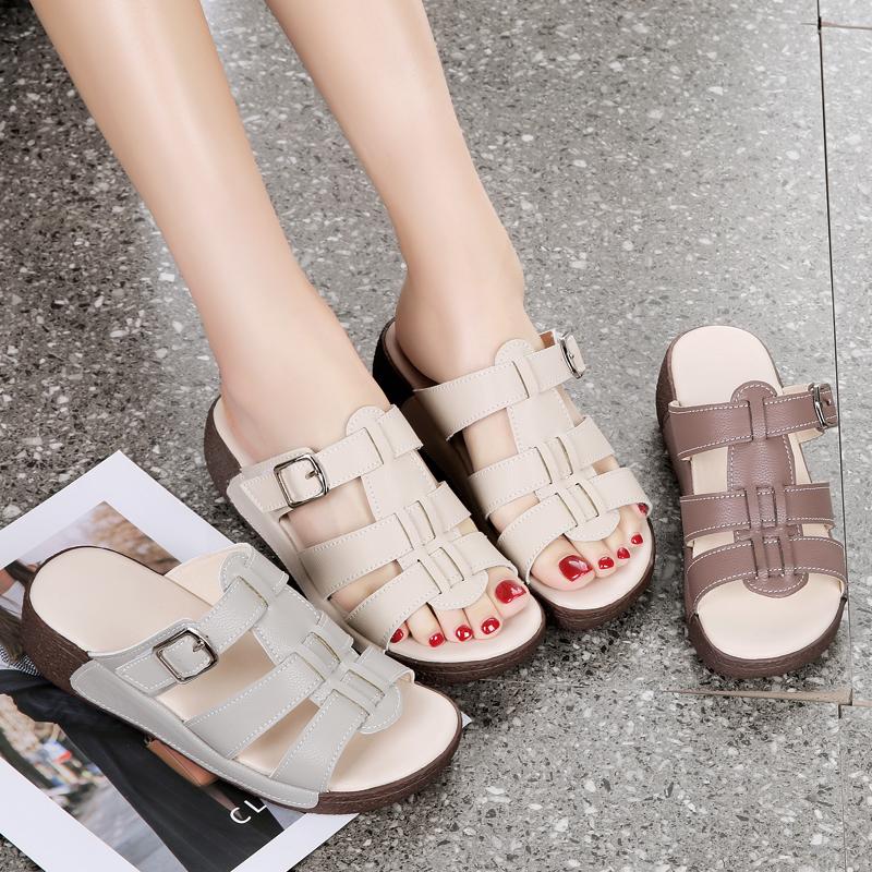 Fashion Women's Summer Fashionable Soft Bottom Sandals EVA Outsole Increased Height Platform Slippers Shoe For Outdoor Wear