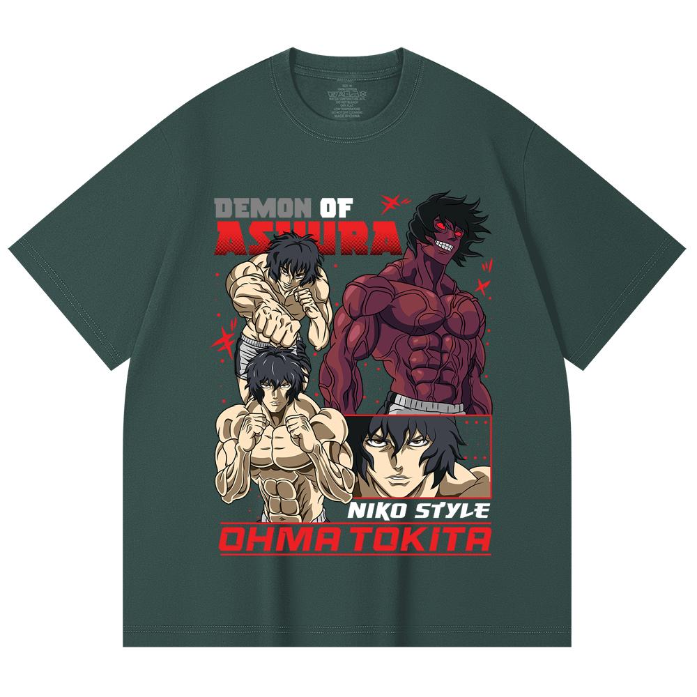 230 Gsm 100% Cotton Baki V5 Ohma Print Unisex Heavy Cotton T Shirt
