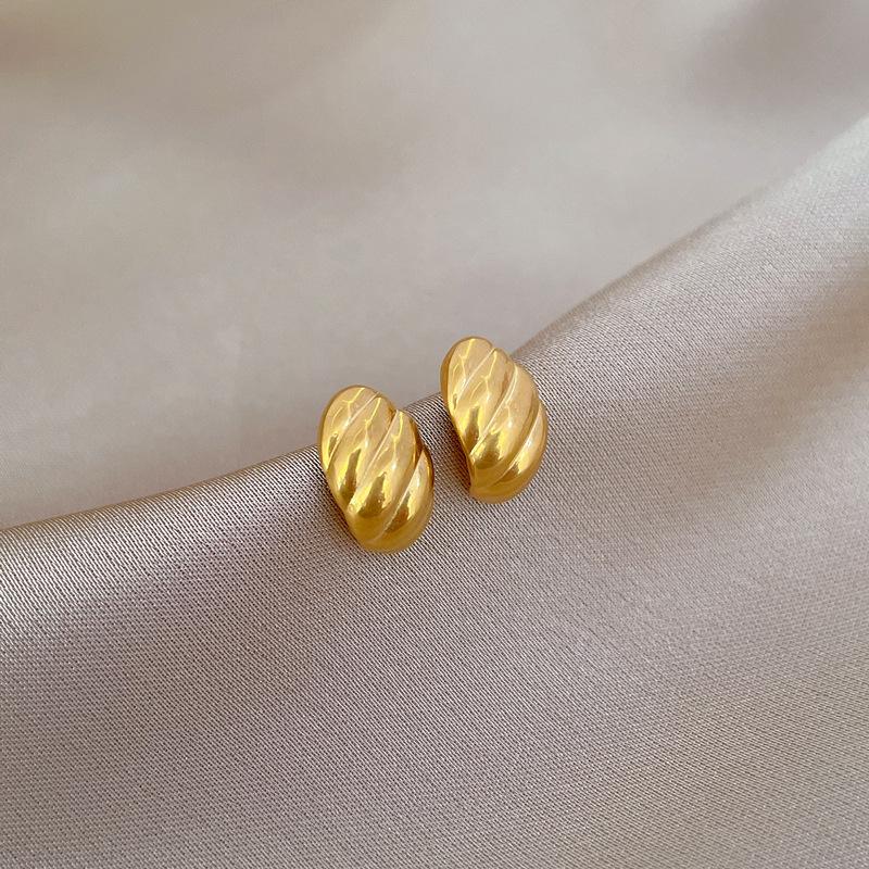 Twisted Egg-Shaped Minimalist Stud Earrings Cold Men'S And Women'S Earrings Personality Temperament Banquet Earrings