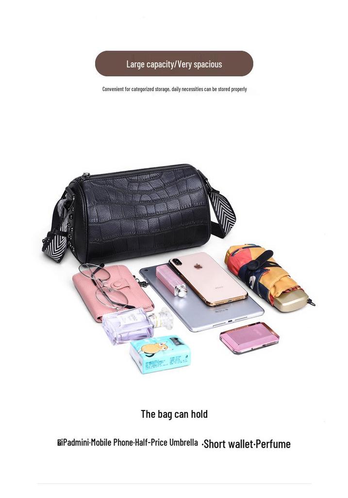 Versatile Women's Genuine Leather Crossbody Bag - Trendy High-End Fashion for Spring and Autumn