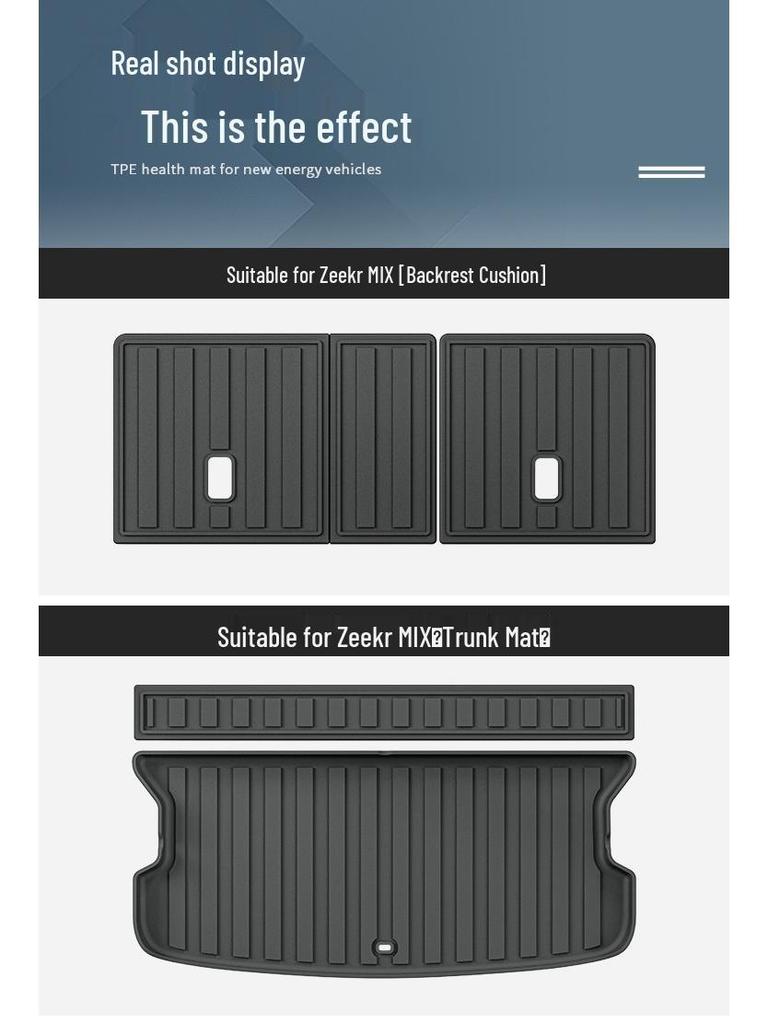 Eco-Friendly TPE Trunk and Seat Back Mat for 2024 Zeekr MIX