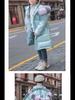 Girls' Mid-Length Shiny Winter Down Cotton Jacket