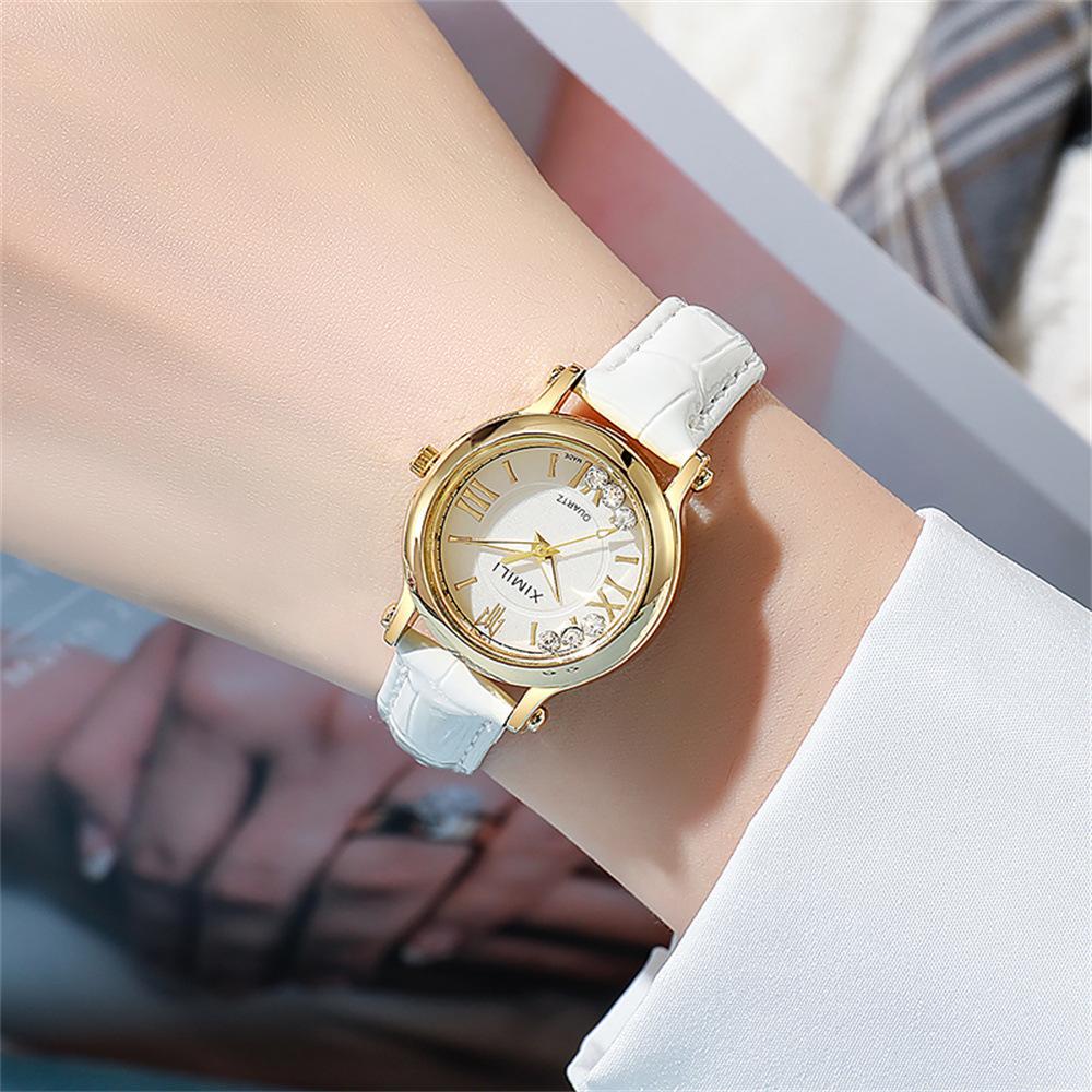 UTHAI New Women's Watch Ball Versatile Trend Female Fashion Quartz Watches Black Leather Ladies Student Clock Wristwatch Gift