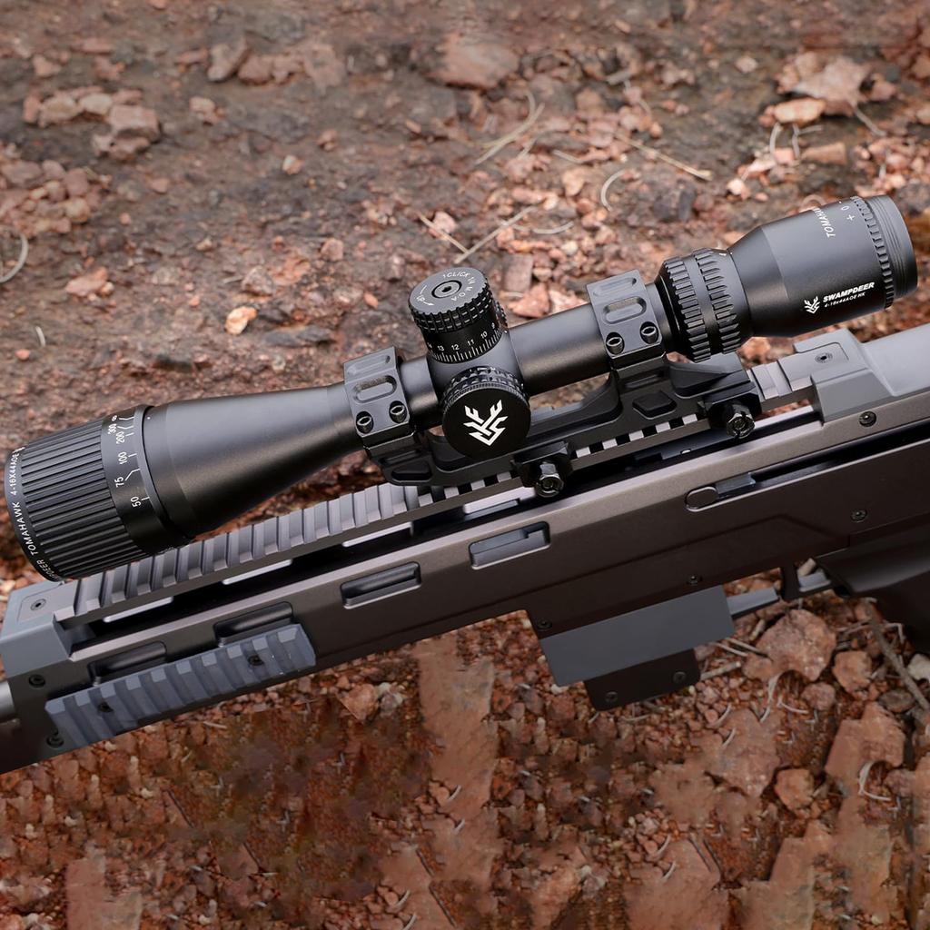 SwampDeer 4-16x44 AOE Riflescope with 2-Color Illumination, Variable Magnification, and 20mm High Mount Ring