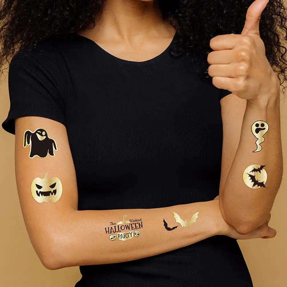 Shoulder Thorn Tattoo Sticker Halloween Cosplay Punk Fake Tattoo for Woman Man Clavicle Tatuajes Temporales Faux Tatouage Femme