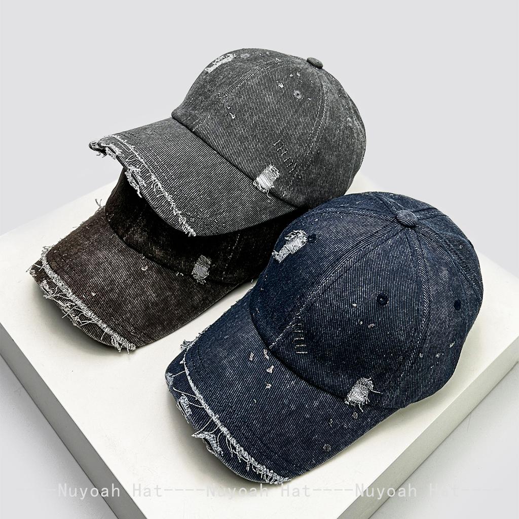 Baseball Distress Plain Color Solid Style Broken Women Men Her Him For Fresh Caps Peaked Hats Sunshade Personal Versatile Gold Stamping Ins