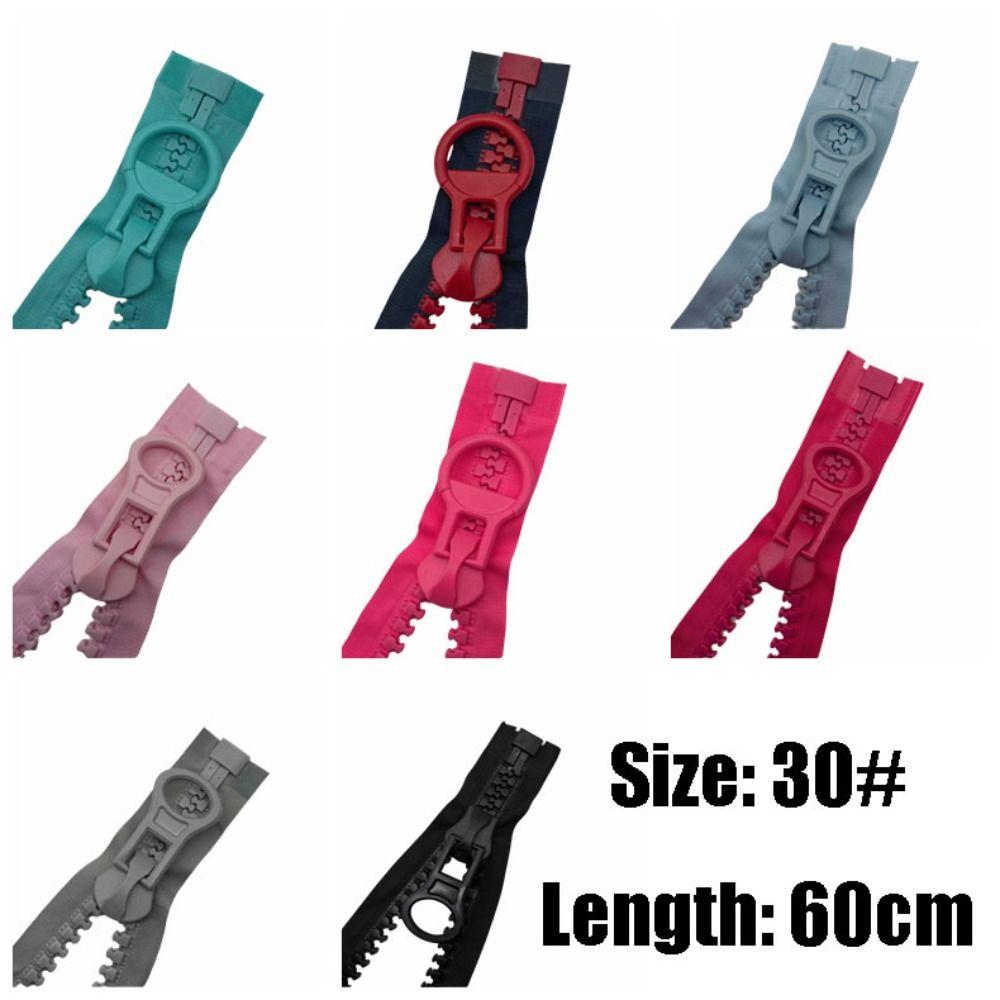 Resin Big Zippers 30# 60cm Slider Head Sewing Bags Pull Ring Zip Christmas