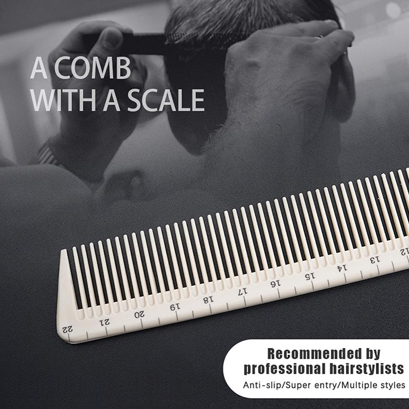 1 Stück Friseurkamm Kunststoff-Skala Laserlineal Haarkamm Professioneller Frisierkamm Bürsten Salon Haarschneide-Stylingwerkzeug