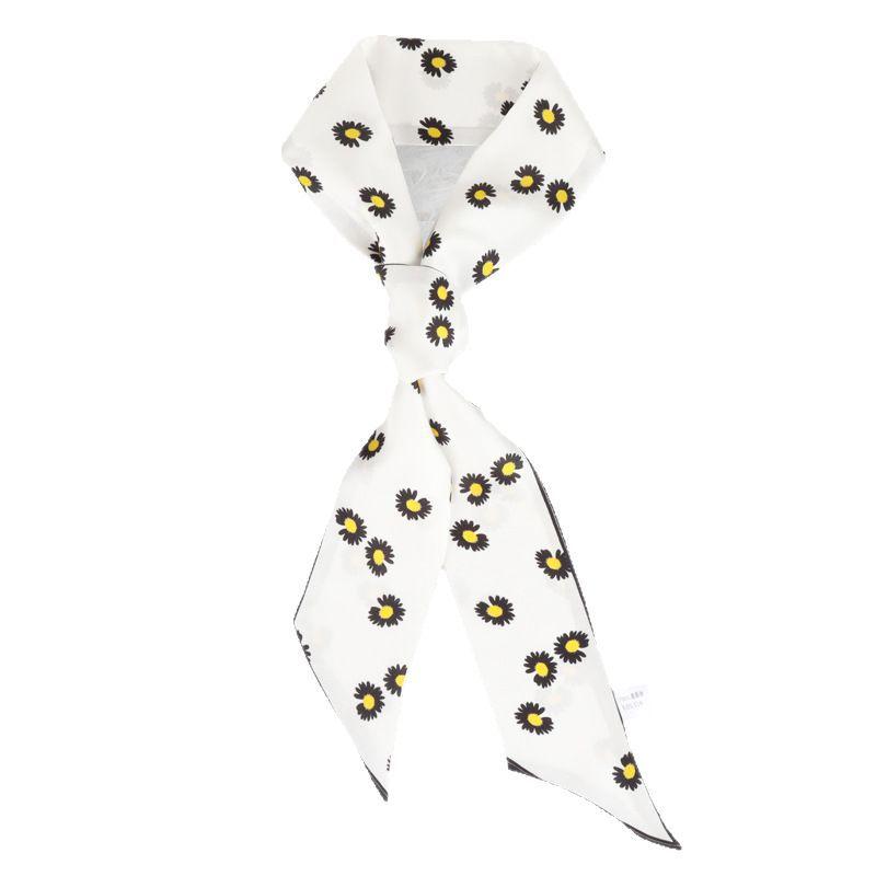 1116 Small Silk Scarf Ins French Headband Streamer Letter Retro Long Ribbon Decorative Small Scarf Scarf