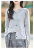 Women's V-Neck Wool Cardigan Sweater - Spring New Arrival, Loose Fit, Solid Color, Versatile Knit Outerwear.
