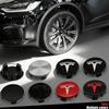 4Pcs Black Silver 56mm Car Wheel Center Caps Hub Cover For Tesla Model 3/Y/S/X Tesla Logo Hub Caps Wheel Hub Covers Accessories