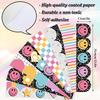 82Ft Bright Boho Bulletin Board Border Composition Smile Face Star Heart Plaid Stripe Adhesive Border Trim for Classroom Chalkboard Wall Decor