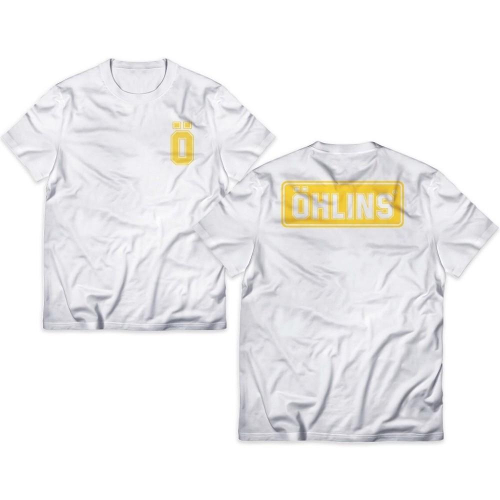 2026 Casual Ohlins Racing Original TShirt Featuring Modified Motorcycle And Car Logos Baju Distro Pure Cotton Top