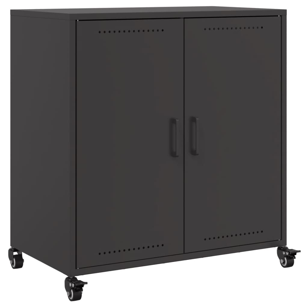 Vidaxl Szafka, Czarna, 68,5X39X72 Cm, Stal