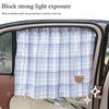 Checkered Bear Cartoon Car Sunshade Heat Insulation UV Protection with Car Mounted Suction Cup for Vehicle Windshield