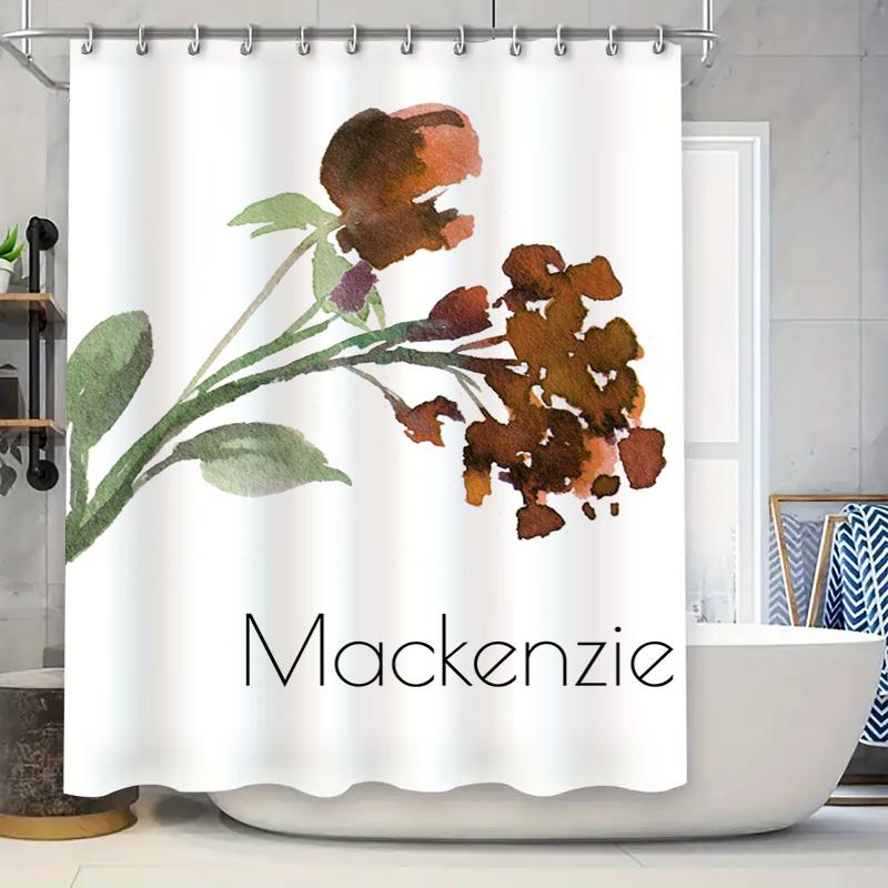 

Waterproof Bath Curtains Watercolor Flower Shower Curtain For Bathroom Decor Mackenzie Design W60H190(CM)-1 Pcs