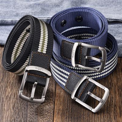 Herren Ledergürtel Damen Dornschließe Canvas Gürtel Casual Arbeitshosen Gürtel Korean Hipster Student Jugend Militär Training