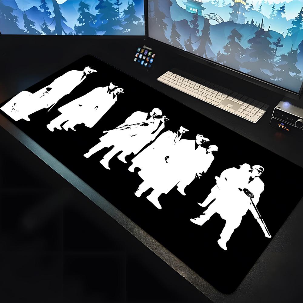 Peaky Blinders Backlight Mouse Pad Large The New Keyboard Mouse Desk Pad Non-slip Rubber Gaming Mouse Pad Laptop Carpet 1200x600