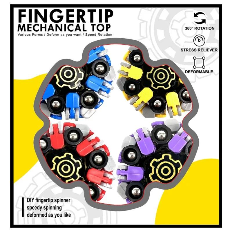 Foldable Fidget Spinner Colorful Metal Gyro Mechanical Smooth Rotatable Decompression Chain Toy Desk Toy Gifts