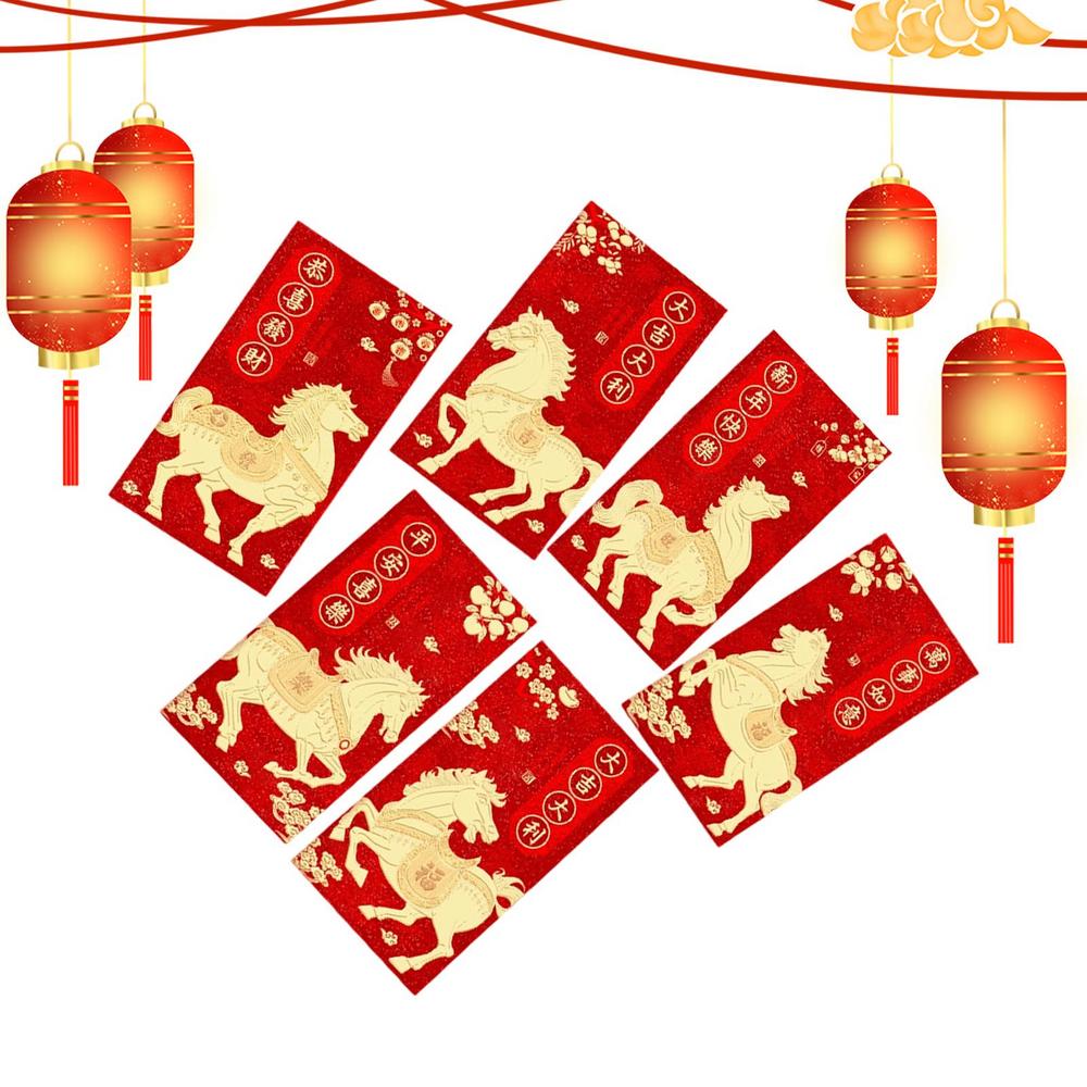 Red Envelopes For Money Gold Foil Embossing Traditional Year Of The Horse Red Envelopes 2026 For Marriage Engagement Birthday