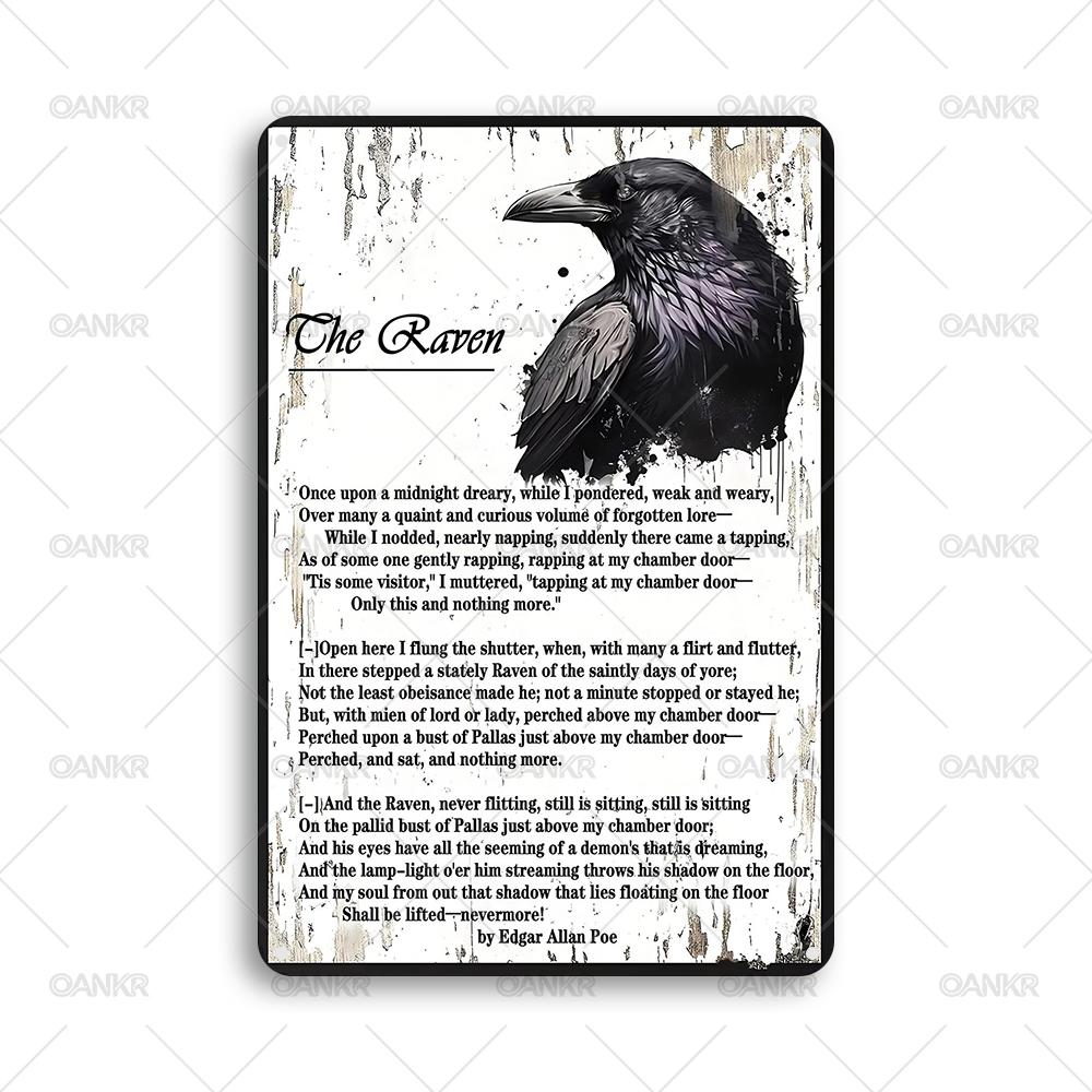 

Funny Phrase Poster Metal Tin Sign Ideal Gift Raven Poem Metal Signs for Man Cave Bedroom Home Wall Decor Plaque Accessories 20x30cm