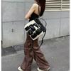 Designer Motorcycle Multi-pocket Unisex Canvas Backpack School Bag Document Handbags Crossbody Bags for Women Hot Selling
