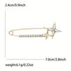 New Light Luxury Alloy Water Diamond Cross Star Pins Exquisite Versatile Women's Suit Coat Chest Flower Jewelry Pin