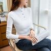 2024 jaro nový styl svetr s polovičním rolákem svrchní oblečení svetr univerzální štíhlá košile s dlouhým rukávem spodní díl triko top pro ženy