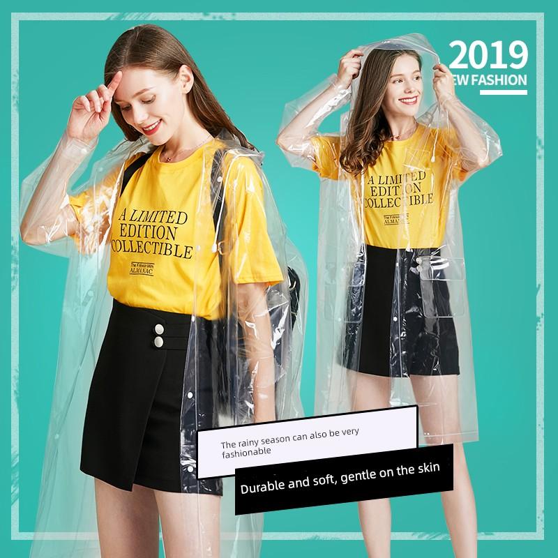 Transparent Raincoat for Women, Long Style, Full-Body, Fashionable Korean Version, Portable Backpack, Same Style As In the Show "Towards Life"