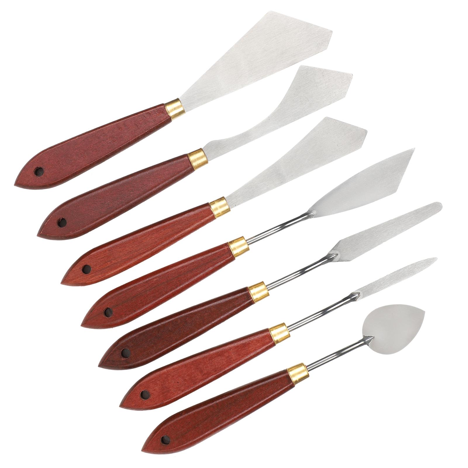 

7Pcs Set Stainless Steel Palette Knife Mixing Scraper Set for Oil Painting Acrylic Mix