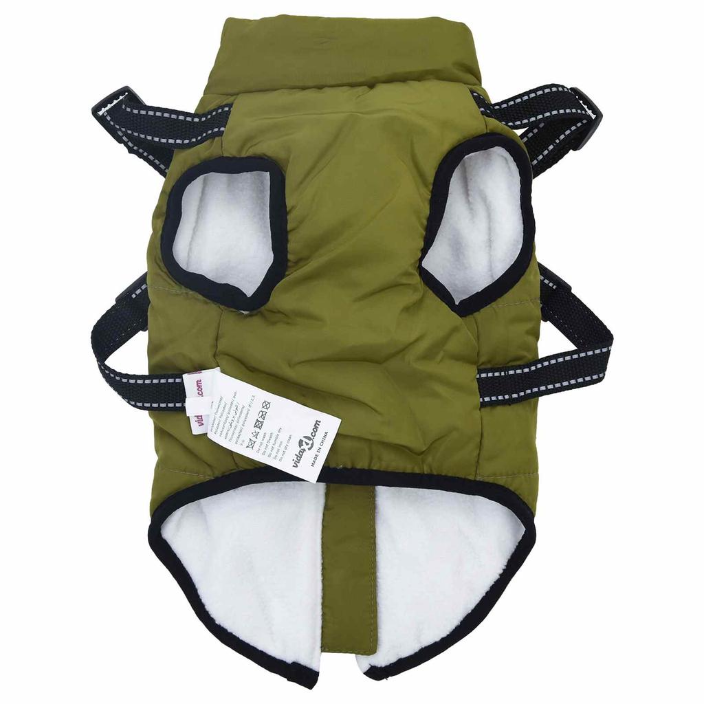 Dog Coat Olive Green L28 Fleece and Polyester