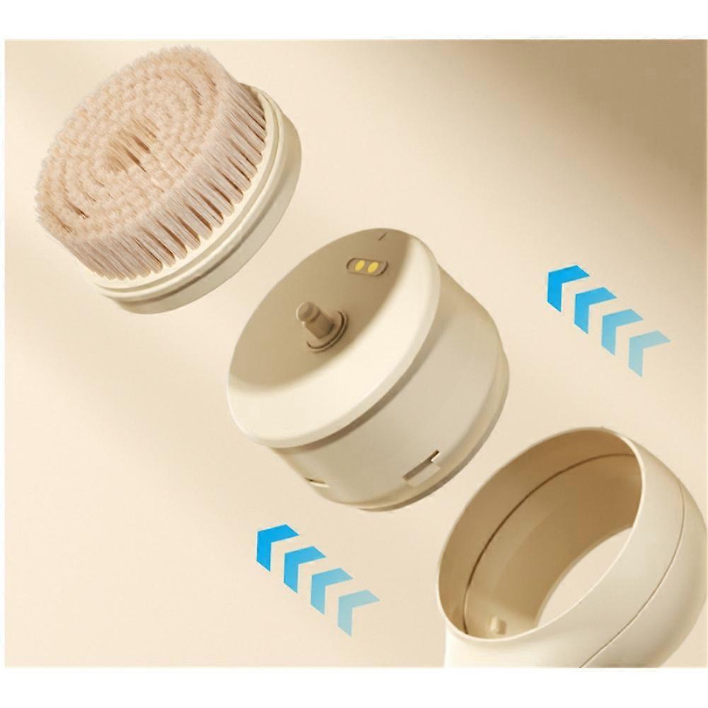 Electric Body Brush , Waterproof Rechargeable Bath & Body Brush with Long Dual Handle, for Cleansing and Exfoliating.