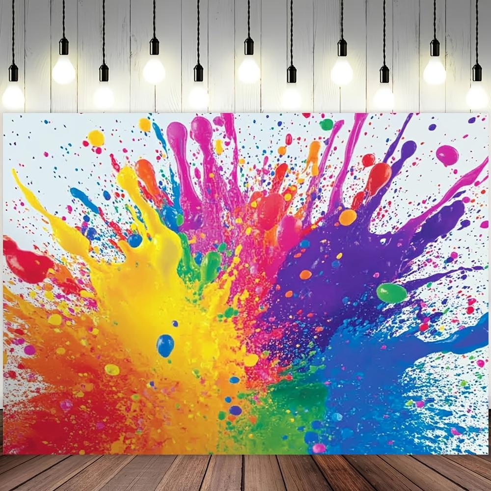1pc Paint Splash background Abstract oil painting Photography background Theme party photo background 100x150cm