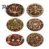 Sound Absorbing Mat for Apartments Round Christmas 3D Rug, Optical Illusion Area Santa Gnome Indoor Door Pattern, Non-slip Holiday Floor Living