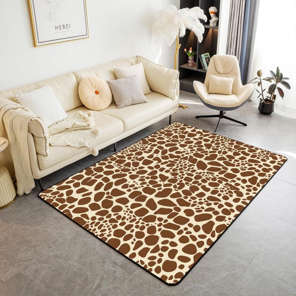 Erose Braut Cheeta-Muster Teppich Leopard Zebra Giraffe Haut Teppich 5x7, Streifen Rindsleder Teppich Luxus Tierbedruckter Teppichläufer für Kinder Te