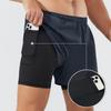 Men's Outdoor Quick-Dry Running Shorts with Waist Bag, Double Layer, Summer Track and Field Shorts
